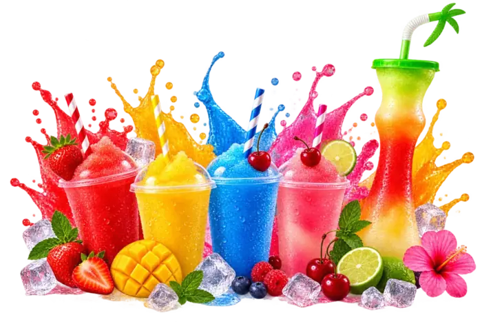 Granizados de varios sabores servidos en un evento
